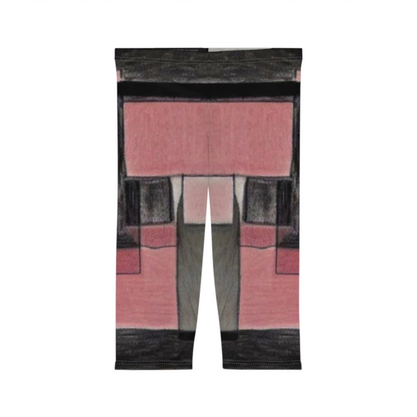 Women’S Capri Leggings PINK SQUARES by Queennoble